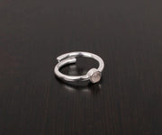 Dainty rose quartz ring made with genuine 925 silver, perfect for stacking or wearing alone as a meaningful accessory